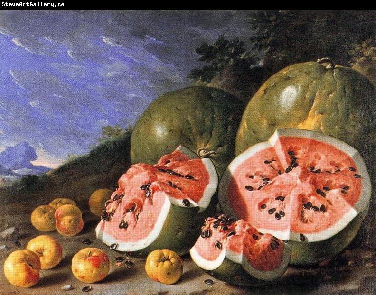 Luis Melendez Still Life with Watermelons and Apples, Museo del Prado, Madrid.